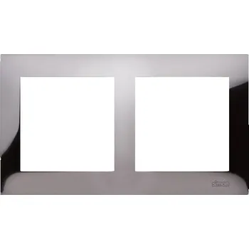 vypínač Dvojitý kovový Rámeček z tmavé ocel DR2/67 Simon 54 Premium Kontakt-Simon