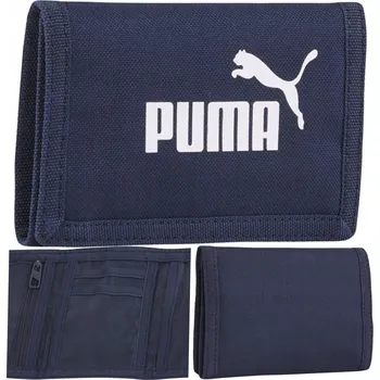 Peněženka Peněženka Puma tmavě modrá polyester horizontální se suchým zipem, 2 přihrádky na karty