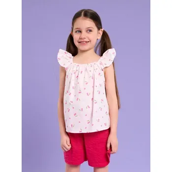 Sinsay - Tričko s krátkým rukávem a ozdobným výstřihem - pastelová růžová - 318CI-03X - 318CI-03X-134