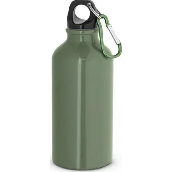 Láhev LANDSCAPE S. Hliníková sportovní láhev s karabinou 400 ml - Vojenská Zelená