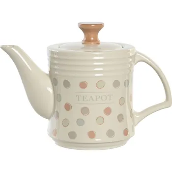 Dámské tričko Čajová konvice DKD Home Decor Tečkovaná Kamenina Béžová (1 l) (22,5 x 12 x 16,5 cm)