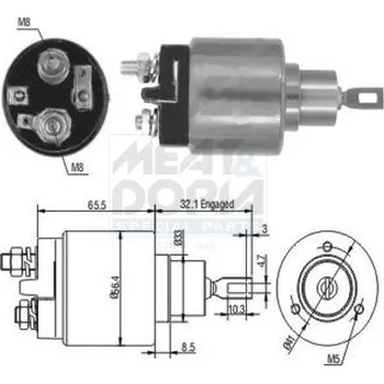 Autoelektrika Elektromagnetický spínač, startér MEAT & DORIA 46002