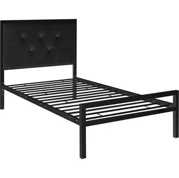 Postel Hanna kovový postelový rám s roštem jako dárek, ve více rozměrech a barvách - černý 160x200 cm