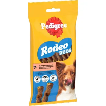 Pamlsek pro psa 10x7ks Pedigree Rodeo Duos - hovězí a sýr