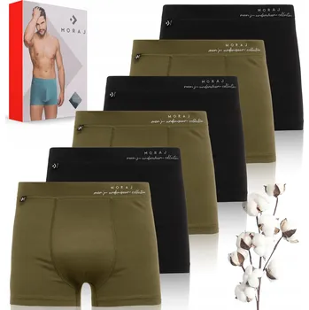 PÁNSKÉ KLASICKÉ BAVLNĚNÉ SLIPY BOXERKY, PŘILÉHAVÉ, SADA 6 KUSŮ *XXL