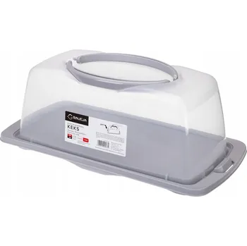 Dóza na potraviny Obdélníková dóza na koláč s víkem a držadlem KEKS taupe