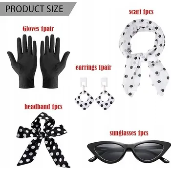 Karnevalový kostým KOSTÝM PŘEVLEK PRO ŽENY DÁMSKÉ DOPLŇKY VE STYLU 50. LET RETRO DÁMSKÝ PLES