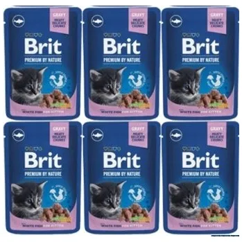 Krmivo pro kočku Vlhké Krmivo pro koťata a kočky Brit Nature Junior Bílá Ryba Kapsička 100 g
