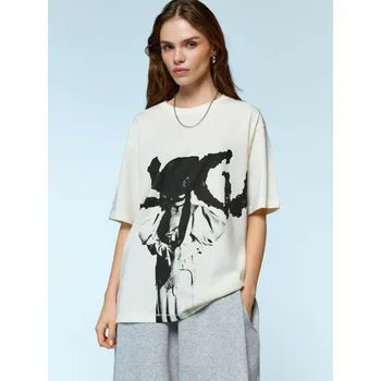 Dámské tričko Tričko s potiskem Lady Gaga Mayhem - XL - House - krémový - 946IQ-01X