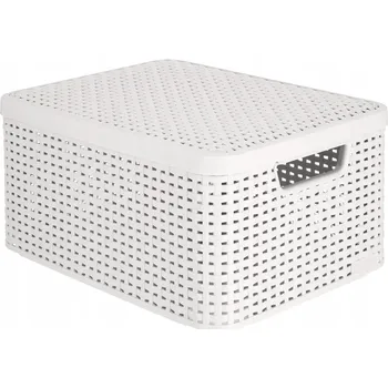 Úložný box Koš s víkem světle šedý 18L Curver Style M