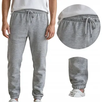 Pánské tepláky jogger s nařasenými manžetami šedé XL