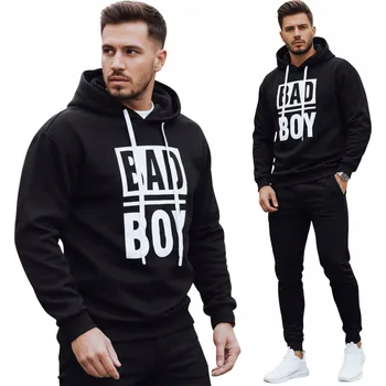 Pánská mikina Pánská mikina s kapucí černá hoodie streetwear casual BX5925 - M