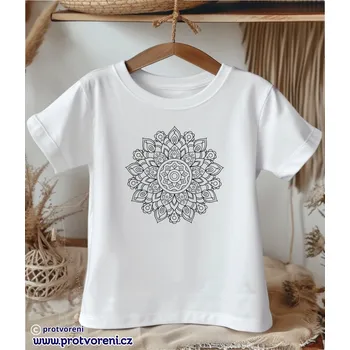 Dětská móda Tričko k vybarvení, dětské, MANDALA s kruhem, 1 ks zvolte VELIKOST textilu ZDE:: 7/8 let Beagle