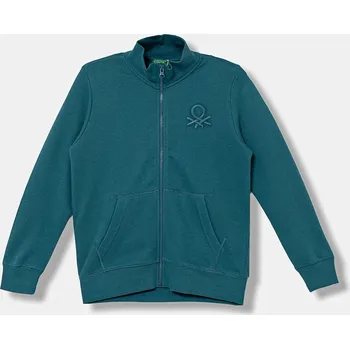 Chlapecká mikina Dětská bavlněná mikina United Colors of Benetton 3J68C501B.G.Season.9BYA tyrkysová 69X, vel. 170