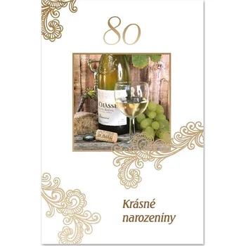 Ditipo Blahopřání - K VÝROČÍ 80tiny (bílé víno) 6890565