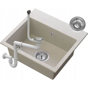 Granitový dřez Jednokomorový dřez Granitan MILOS granit béžový (písková)