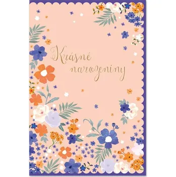 Ditipo Blahopřání K - Krásné narozeniny (modro-oranžové) 6890551