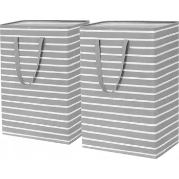 Koš na prádlo TIMEYARD Skládací koš na prádlo 43x60cm 75L Šedý Bílý