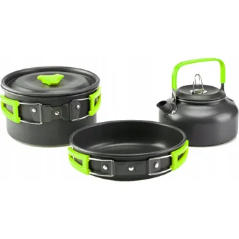 Sada nádobí AIGEAR Kempingová Sada Nádobí Hliníková Zelená