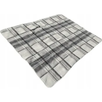 deka Žakárová vlněná deka 155x200 kostkovaná krémová šedá