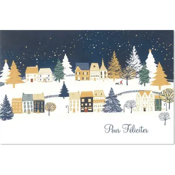 ECCO v210066 Novoroční přání I - Pour Félicter (modro-bílé s domečky)