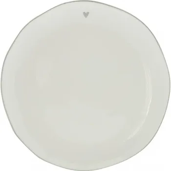 Talíř Bastion Collections Talířek DESSERT White/edge in grey, 19 cm b360114