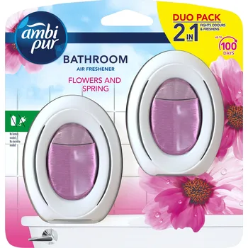 Osvěžovač vzduchu Ambi Pur Gelová náplň do koupelny Air Flowers and Spring Duopack