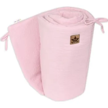 mantinel do postýlky Mušelínový mantinel 160x33 cm, růžový