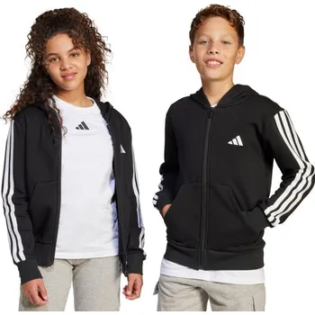 Dívčí oblečení Dětská mikina adidas Essentials Full-Zip černobílá JD6494 128 cm