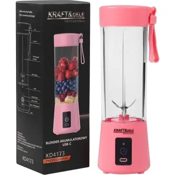 Topidlo Kraft&Dele KD4173, akumulátorový USB-C blender 400 ml | 20 000 ot./min, růžový---