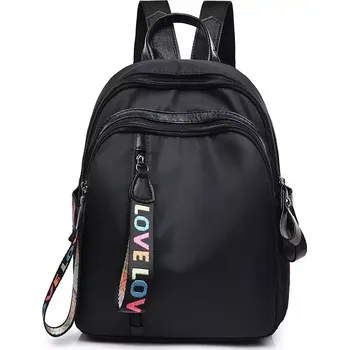 Městský batoh Menší batůžek s přívěšky LOVE Černý