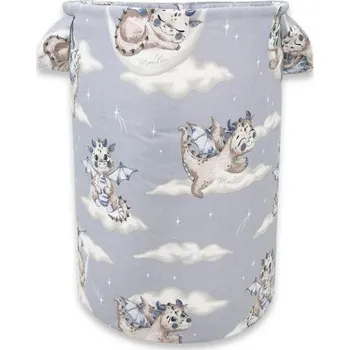 Dětsný nábytek Bavlněný koš na hračky, Dráček Mráček - modrá/šedá