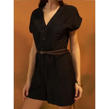 Dámská móda Sinsay - Overal s&nbsp;krátkými rukávy - černá - YJ708-99X - YJ708-99X-S