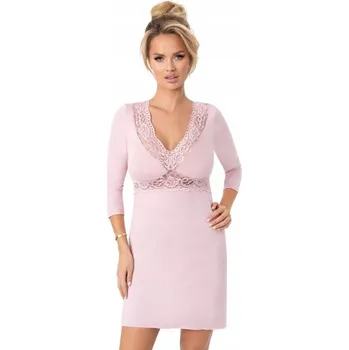 Dámské noční prádlo Elegantní Košile noční Donna s 3/4 rukávy Margo pudrová růžová L