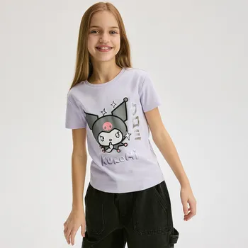 Dětská móda Reserved - Tričko Kuromi - levandulová - 964EK-04X - 964EK-04X-122