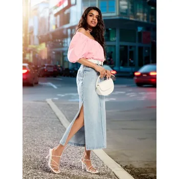 Dámské oblečení Sinsay - Halenka se spadlými rameny - pastelová růžová - 4518Z-03X - 4518Z-03X-XXS-1