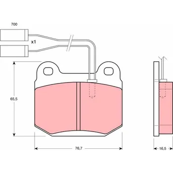Brzdová destička Sada brzdových destiček, kotoučová brzda TRW GDB364