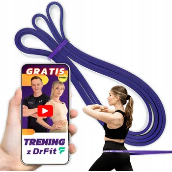 Odporová guma / posilovací guma na cvičení fitness, pilates, odpor 2-6 kg, fialová, silná DrFit