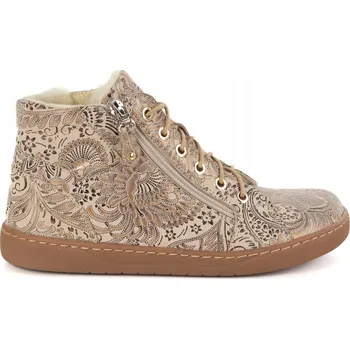 Dámská zimní obuv Dámské minimalistické kožené zimní boty barefoot 1293 béžové 38