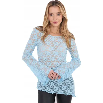 Dámská halenka Dámská halenka s asymetrickým střihem, krajková, se zvonovými rukávy