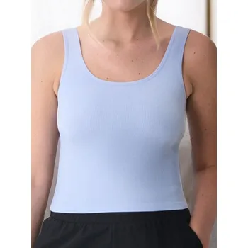 Sinsay - Top z&nbsp;žebrovaného úpletu - modrá - 307AI-05X - 307AI-05X-S