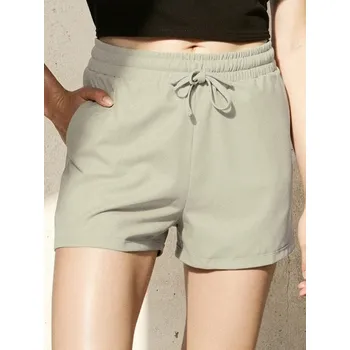 Dámské kraťasy Sinsay - Kraťasy s vázáním v pase soft touch - zelená - 989AL-07X - 989AL-07X-XL