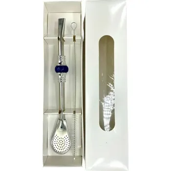 Zubní kartáček Cuchara Set bombilla + čistící kartáček, modrá