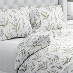 Bavlněné ložní povlečení Sandra SA-718 Zelené natě bylinek na bílém Jednolůžko 140x200 a 70x90 cm