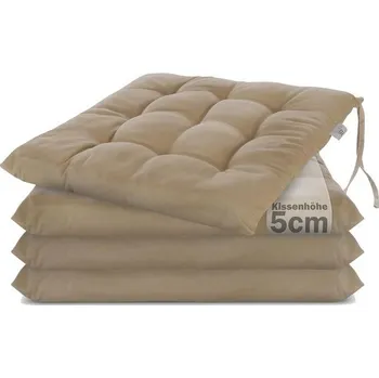 Zahradní dekorace Sada 4dílných polštářů na židle Brandsseller, 40x40x5 cm, sedáky, čalouněné podložky na židle s