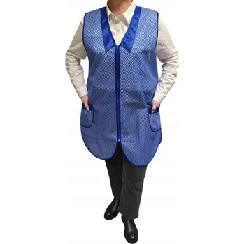 Kuchyňská zástěra DÁMSKÁ STYLONOVÁ ZÁSTĚRA SE ZAPÍNÁNÍM NA ZAMEK NIEBIESKI APRON vel. L