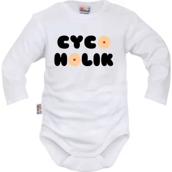 Kojenecký body Body dlouhý rukáv Dejna Cycoholik - bílé, vel. 80