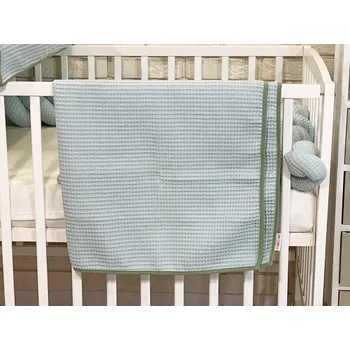Dětská deka BABY NELLYS Dětská, kojenecká deka 90 x 90 cm - vaflová, mátová