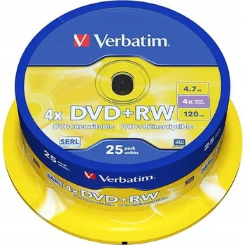 Optické médium DVD médium Verbatim DVD+RW 4,7 GB 25 ks