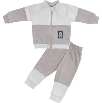 Mamatti Dětská tepláková souprava zapínání na zip, Bear - šedá, vel. 110